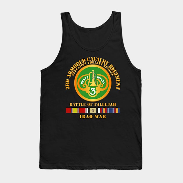 Army - 3rd ACR  w Iraq Svc - Fallujah - V1 Tank Top by twix123844